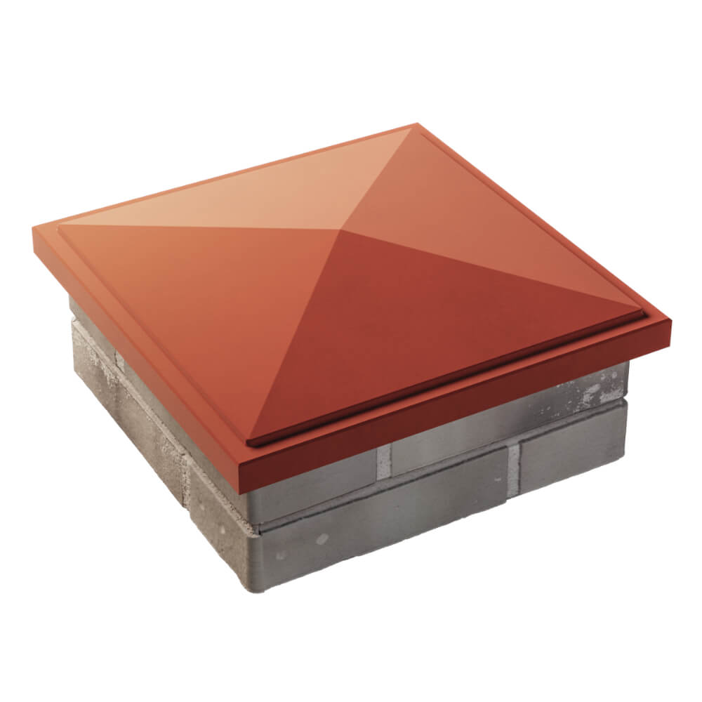 Колпак Zking БонаМоно Красный на столб 1.5х1.5 кирпича (385х385, 400х400мм) в Добрянке фото