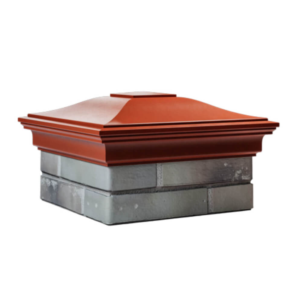 Колпак Zking Монблан Красный на столб 1.5х1.5 еврокирпича 0.7НФ (355х355мм) в Добрянке фото