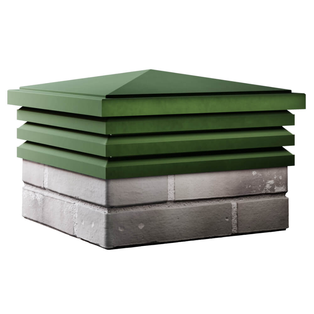 Колпак Zking Бона ХайТек Зеленый на столб 1.5х1.5 кирпича (385х385мм) в Добрянке фото