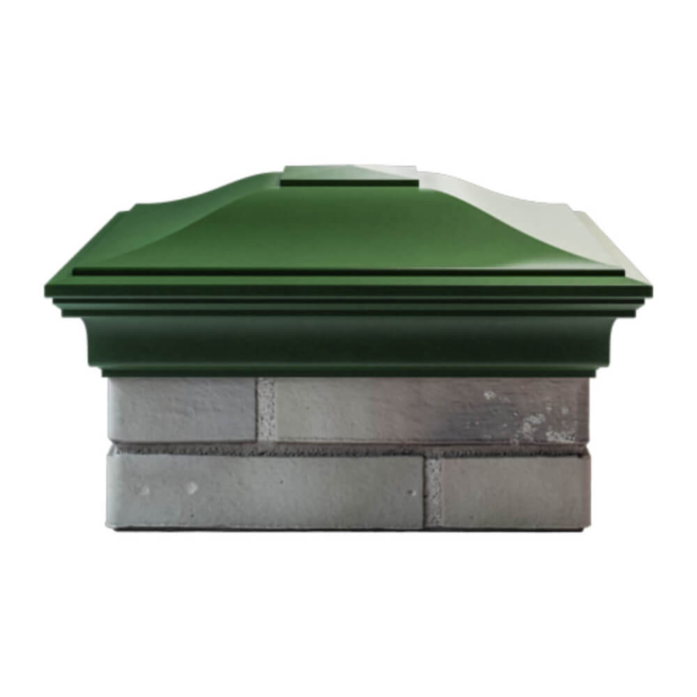 Колпак Zking Монблан Зеленый на столб 1.5х1.5 еврокирпича 0.7НФ (355х355мм) Добрянка фото