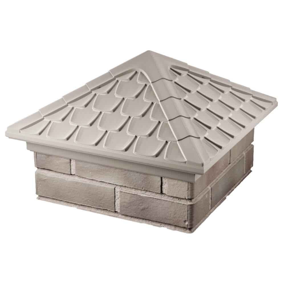 Колпак Zking Эльбрус Бежевый на столб 1.5х1.5 кирпича (385х385мм) в Добрянке фото