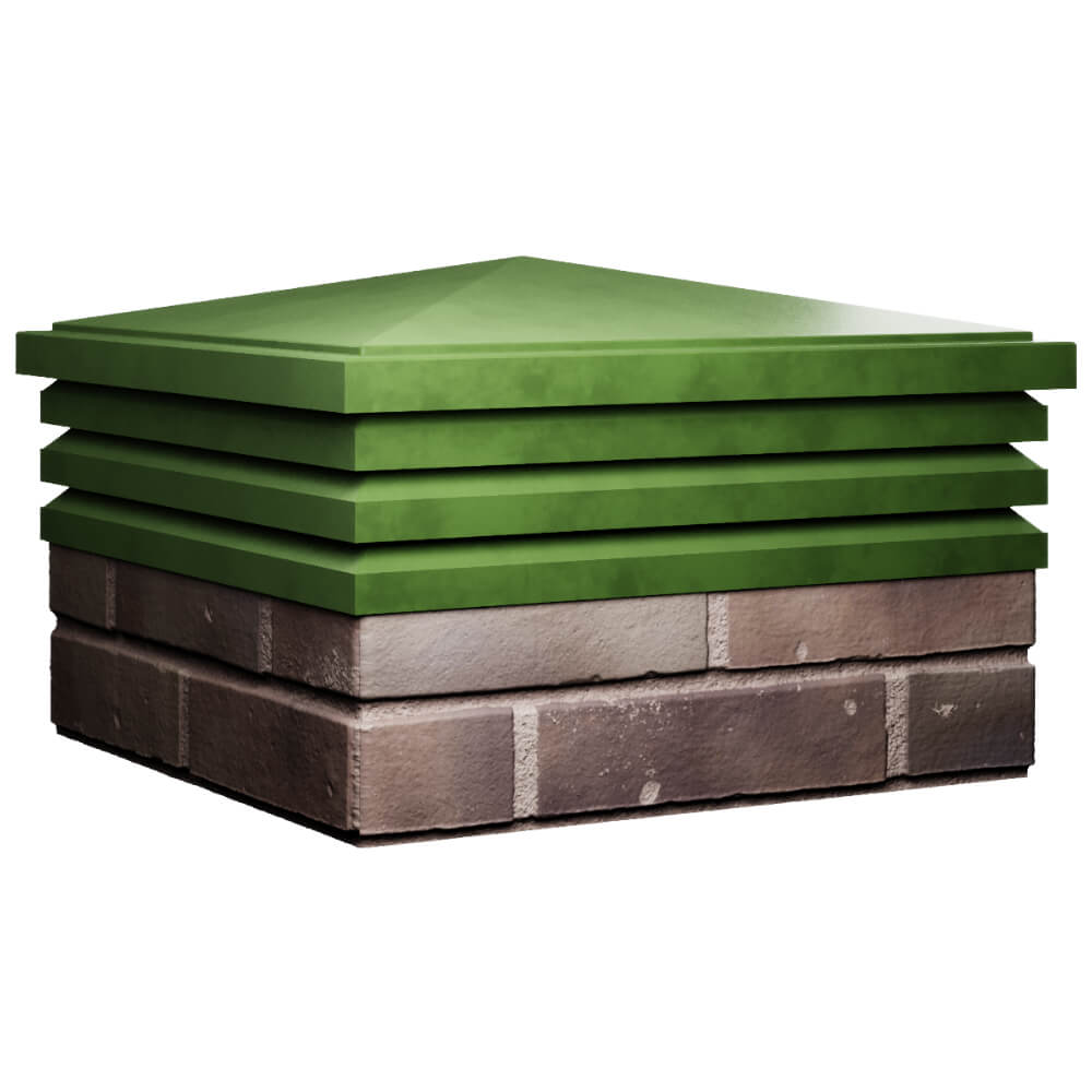 Колпак Zking Бона ХайТек Зеленый на столб 2х2 кирпича (513х513мм) в Добрянке фото