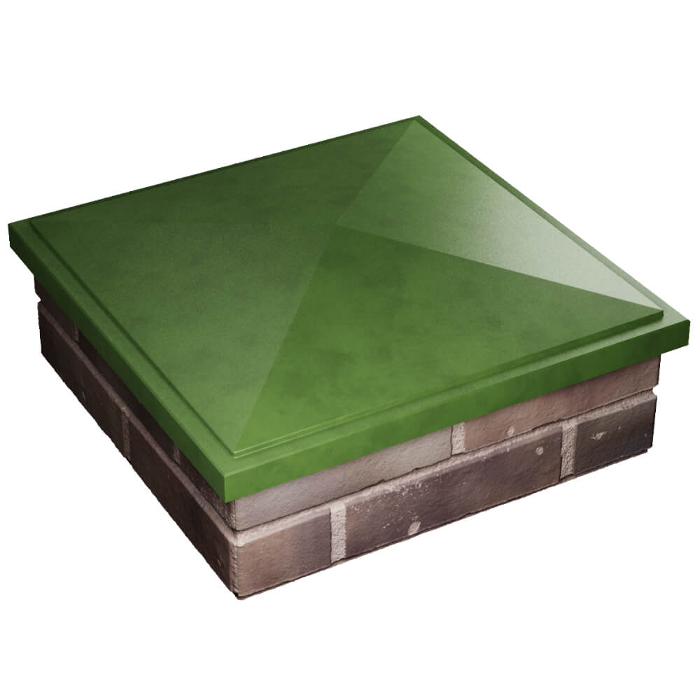 Колпак Zking БонаМоно Зеленый на столб 2х2 кирпича (515х515, 530х530мм) в Добрянке фото