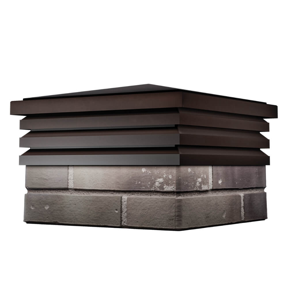 Колпак Zking Бона ХайТек Коричневый на столб 1.5х1.5 кирпича (385х385мм) в Добрянке фото