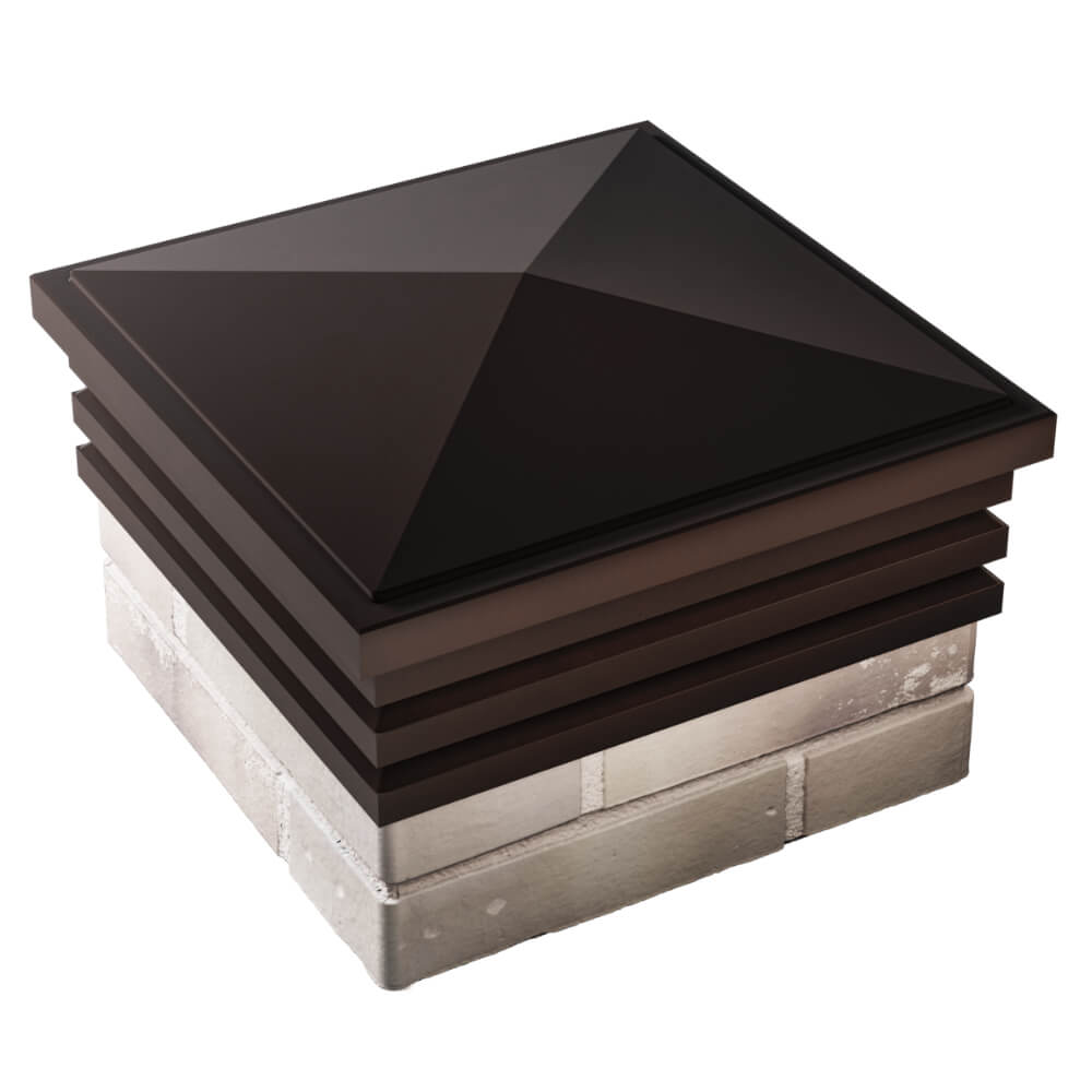 Колпак Zking Бона ХайТек Коричневый на столб 1.5х1.5 кирпича (385х385мм) в Добрянке фото