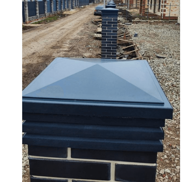 Колпак Zking Бона ХайТек Серый на столб 1.5х1.5 кирпича (385х385мм) в Добрянке фото