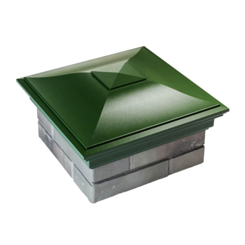 Колпак Zking Монблан Зеленый на столб 1.5х1.5 еврокирпича 0.7НФ (355х355мм) в Добрянке фото