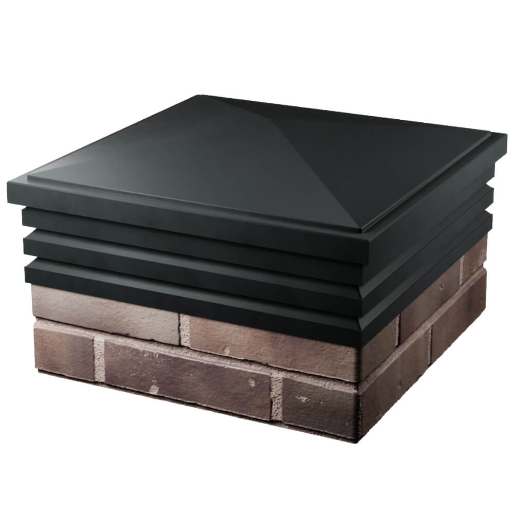 Колпак Zking Бона ХайТек Черный на столб 2х2 кирпича (513х513мм) в Добрянке фото