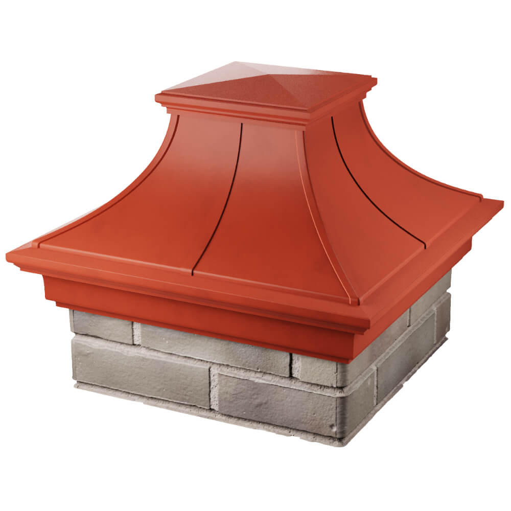 Колпак Zking Монблан Премиум Красный на столб 1.5х1.5 кирпича (385х385мм) в Добрянке фото
