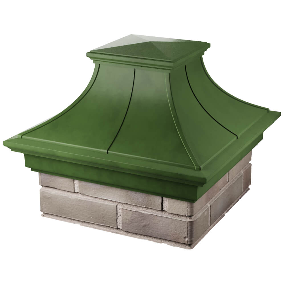 Колпак Zking Монблан Премиум Зеленый на столб 1.5х1.5 кирпича (385х385мм) в Добрянке фото