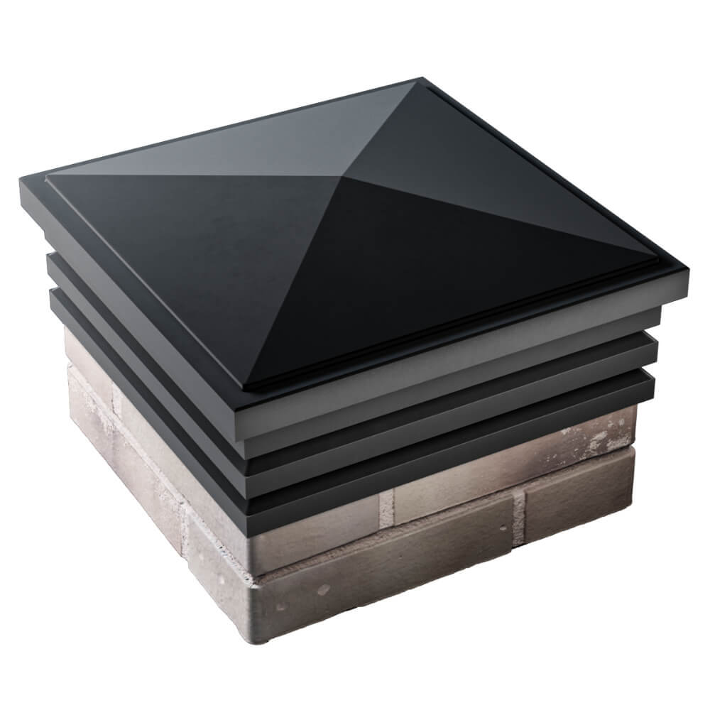 Колпак Zking Бона ХайТек Черный на столб 1.5х1.5 кирпича (385х385мм) в Добрянке фото