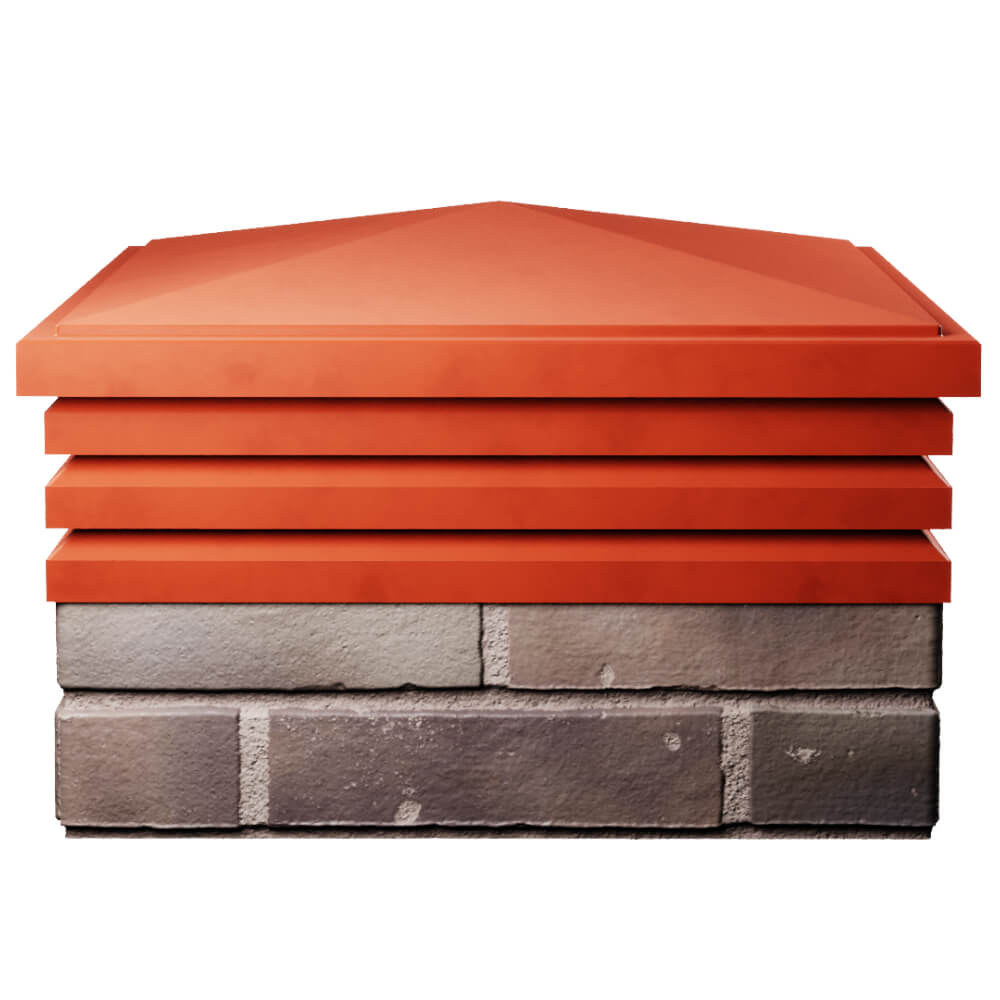 Колпак Zking Бона ХайТек Красный на столб 2х2 кирпича (513х513мм) Добрянка фото