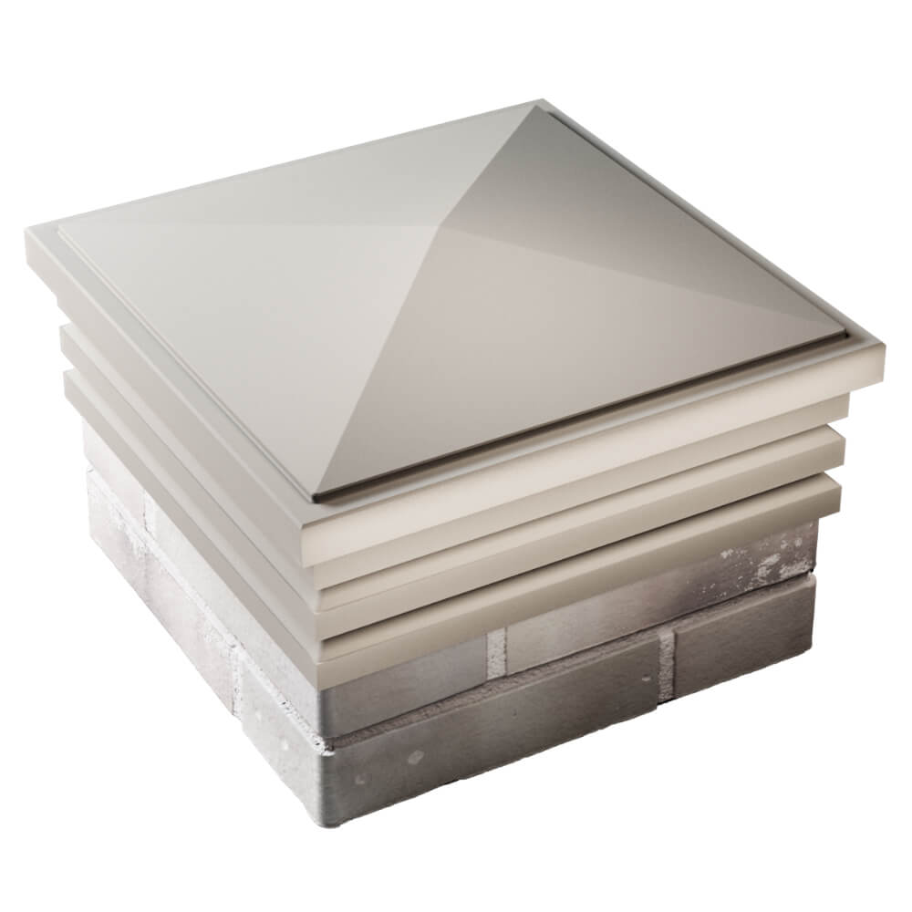 Колпак Zking Бона ХайТек Бежевый на столб 1.5х1.5 кирпича (385х385мм) в Добрянке фото