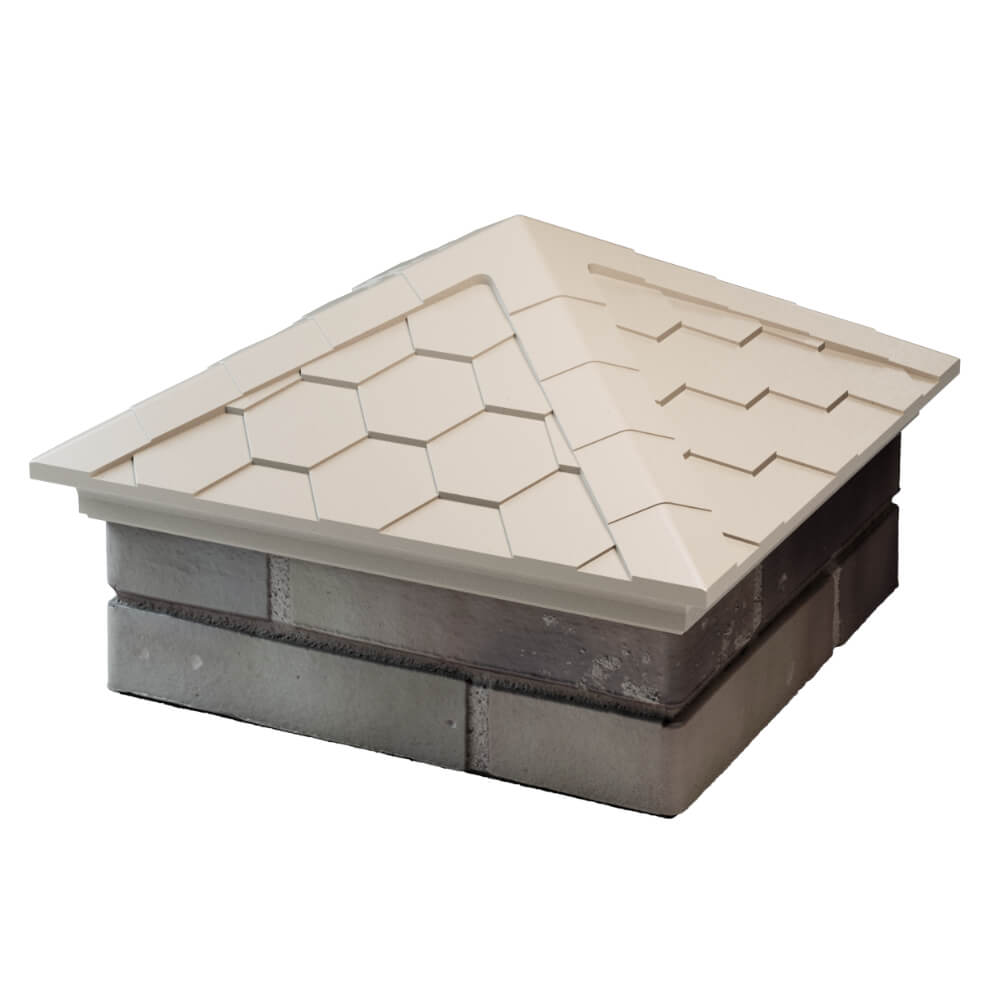 Колпак Zking Эверест Бежевый на столб 1.5х1.5 кирпича (390х390мм) в Добрянке фото