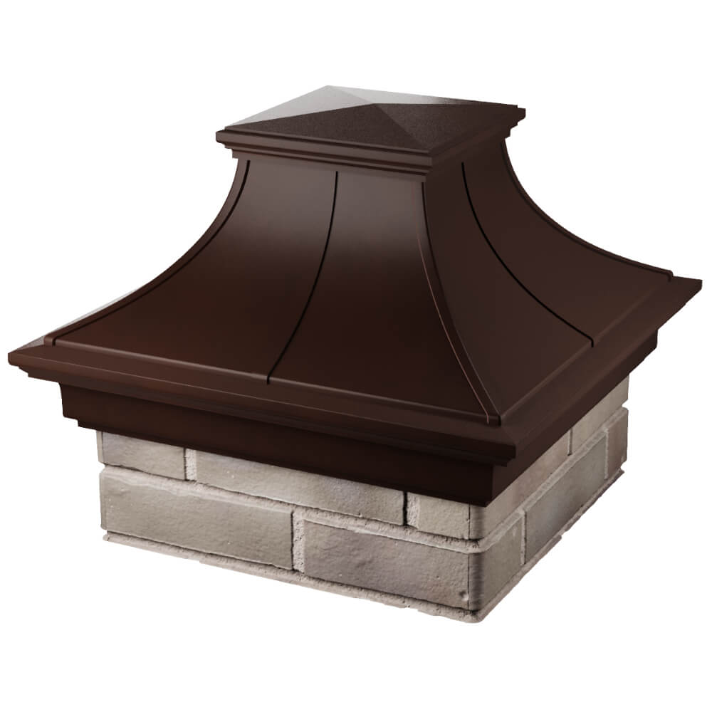 Колпак Zking Монблан Премиум Коричневый на столб 1.5х1.5 кирпича (385х385мм) в Добрянке фото