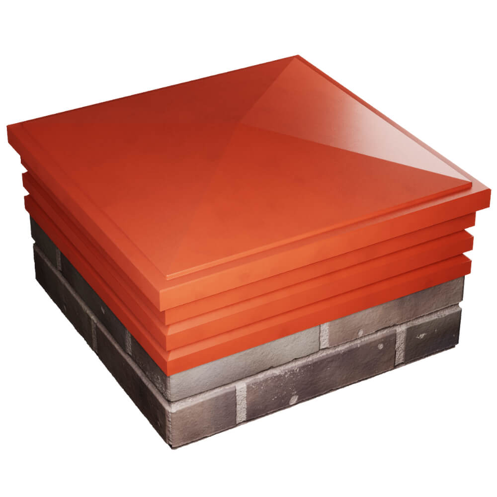 Колпак Zking Бона ХайТек Красный на столб 2х2 кирпича (513х513мм) в Добрянке фото