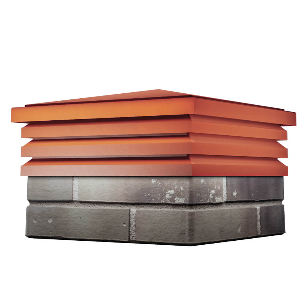 Колпак Zking Бона ХайТек Красный на столб 1.5х1.5 кирпича (385х385мм) в Добрянке фото