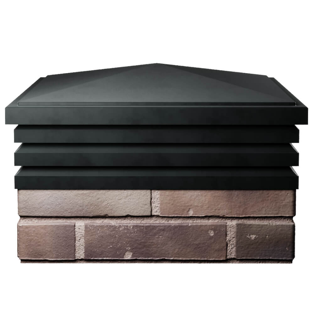 Колпак Zking Бона ХайТек Черный на столб 2х2 кирпича (513х513мм) Добрянка фото