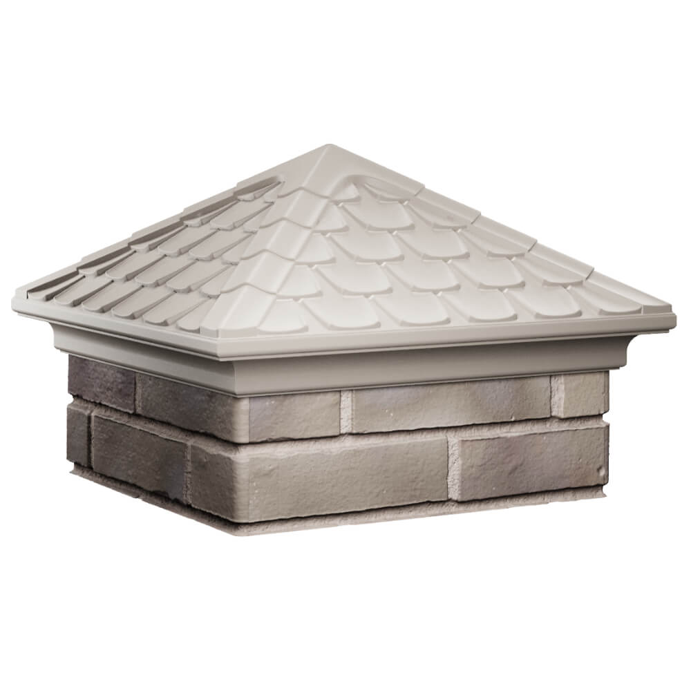 Колпак Zking Эльбрус Бежевый на столб 1.5х1.5 кирпича (385х385мм) в Добрянке фото