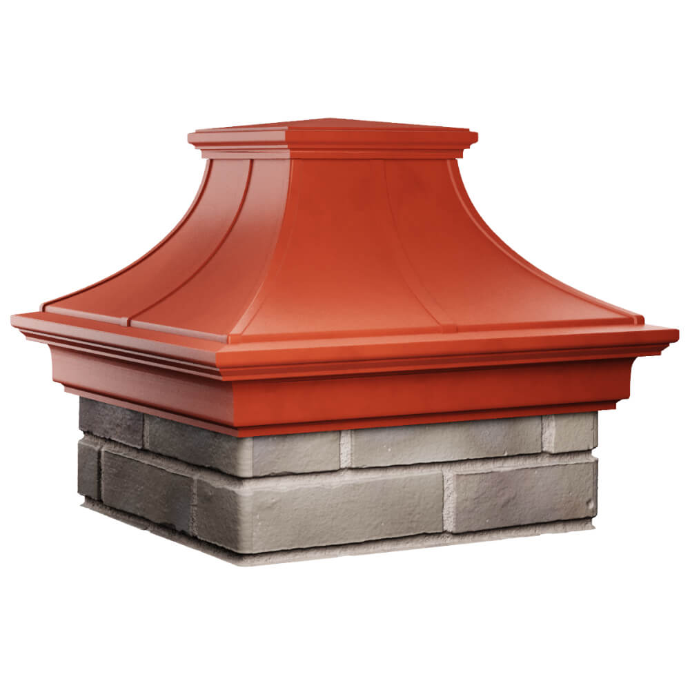 Колпак Zking Монблан Премиум Красный на столб 1.5х1.5 кирпича (385х385мм) в Добрянке фото