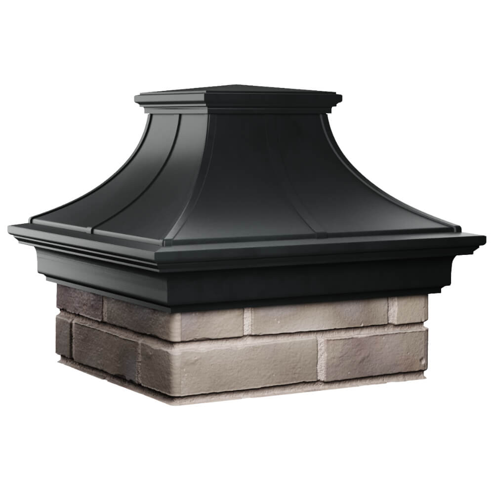 Колпак Zking Монблан Премиум Черный на столб 1.5х1.5 кирпича (385х385мм) в Добрянке фото