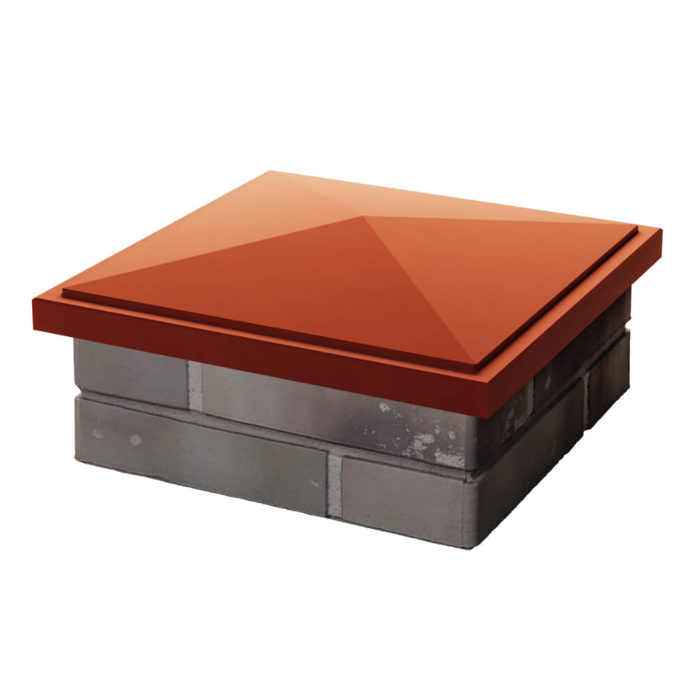 Колпак Zking БонаМоно Красный на столб 1.5х1.5 кирпича (385х385, 400х400мм) в Добрянке фото