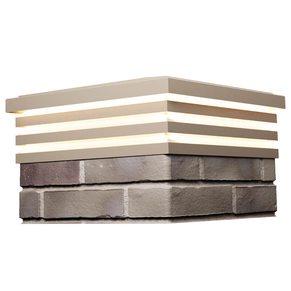 Колпак Zking Бона ХайТек Бежевый на столб 1.5х1.5 кирпича (385х385мм) с подсветкой в Добрянке фото