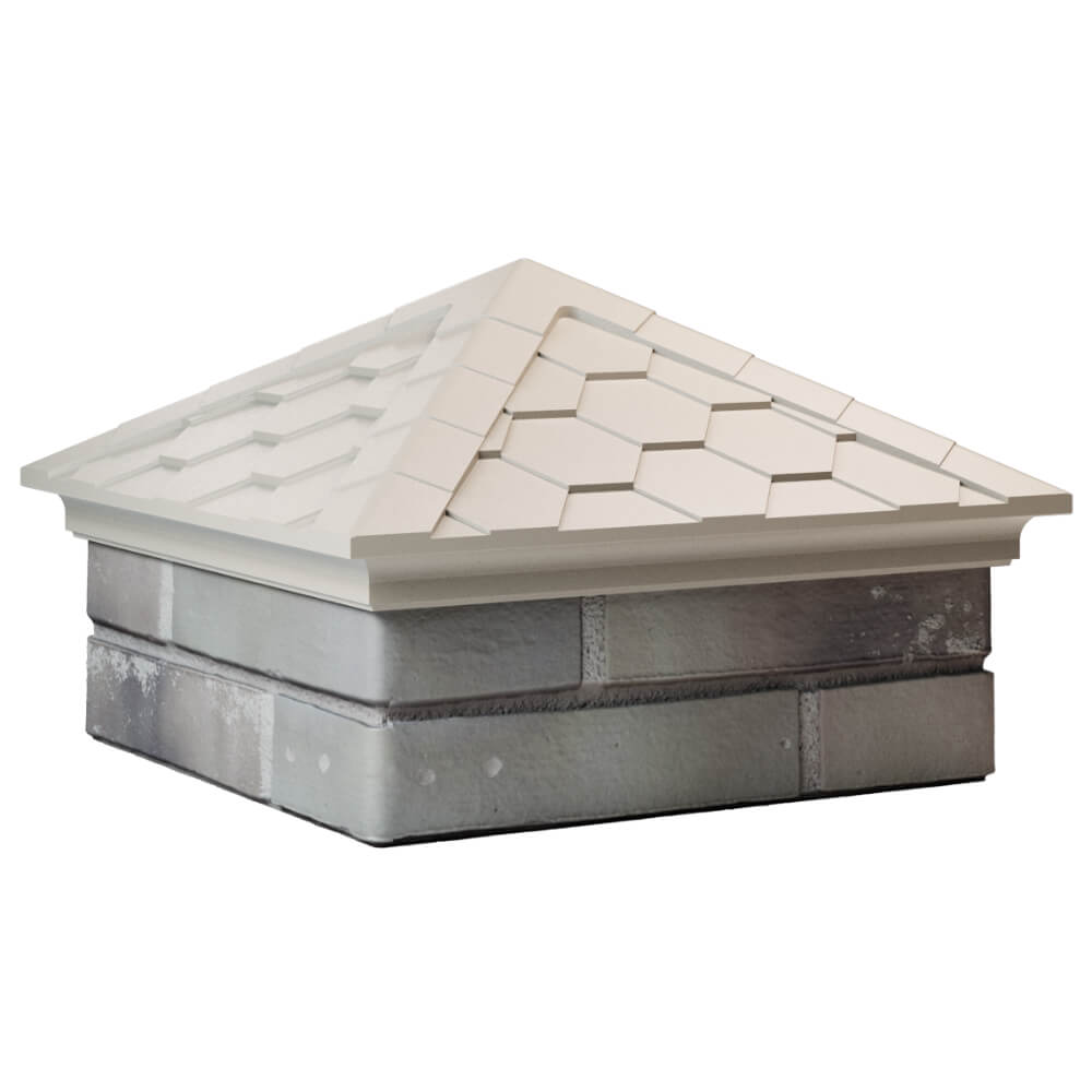 Колпак Zking Эверест Бежевый на столб 1.5х1.5 кирпича (390х390мм) в Добрянке фото