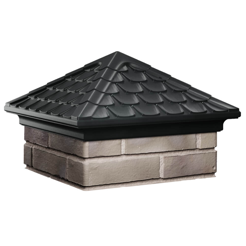 Колпак Zking Эльбрус Черный на столб 1.5х1.5 кирпича (385х385мм) в Добрянке фото