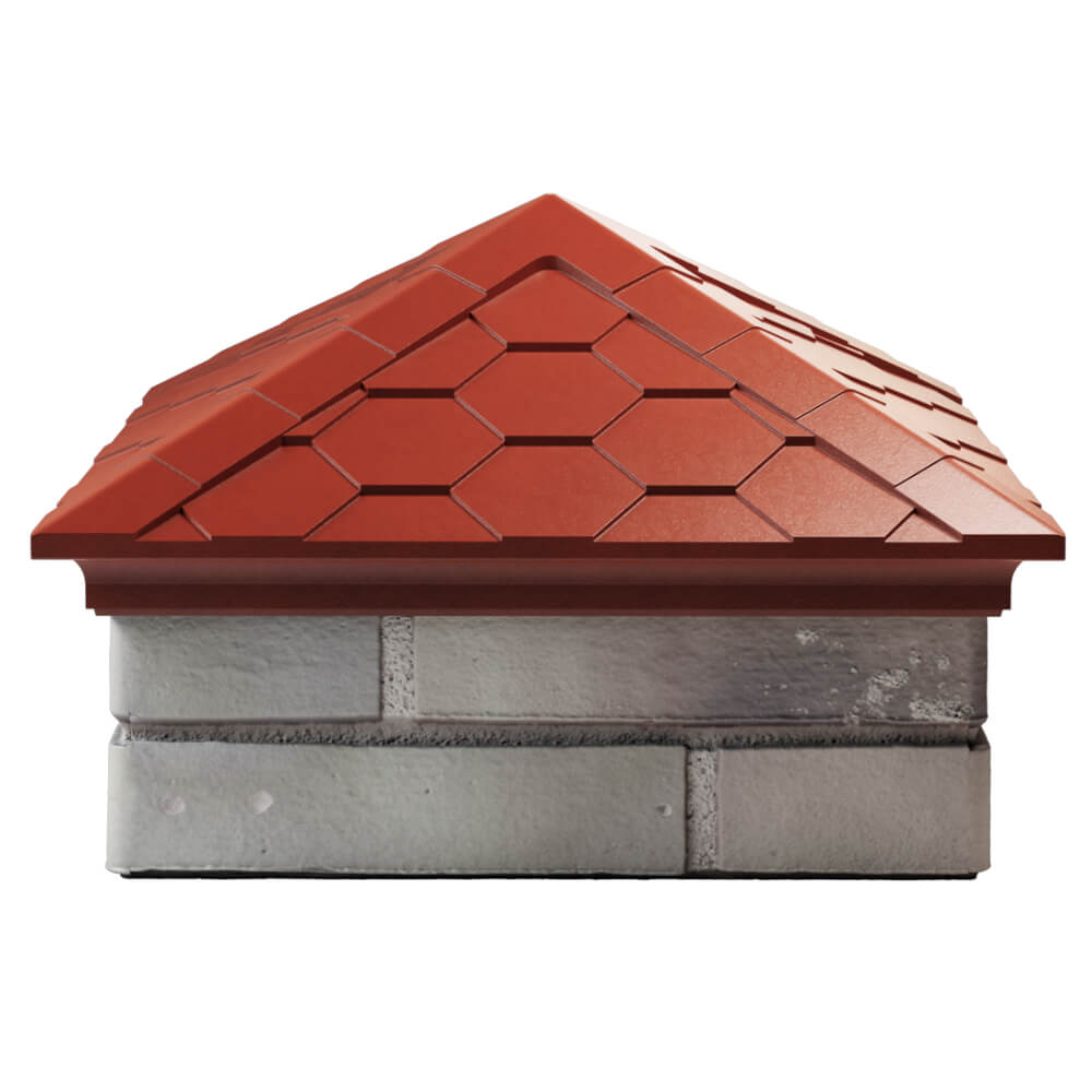 Колпак Zking Эверест Красный на столб 1.5х1.5 кирпича (390х390мм) Добрянка фото