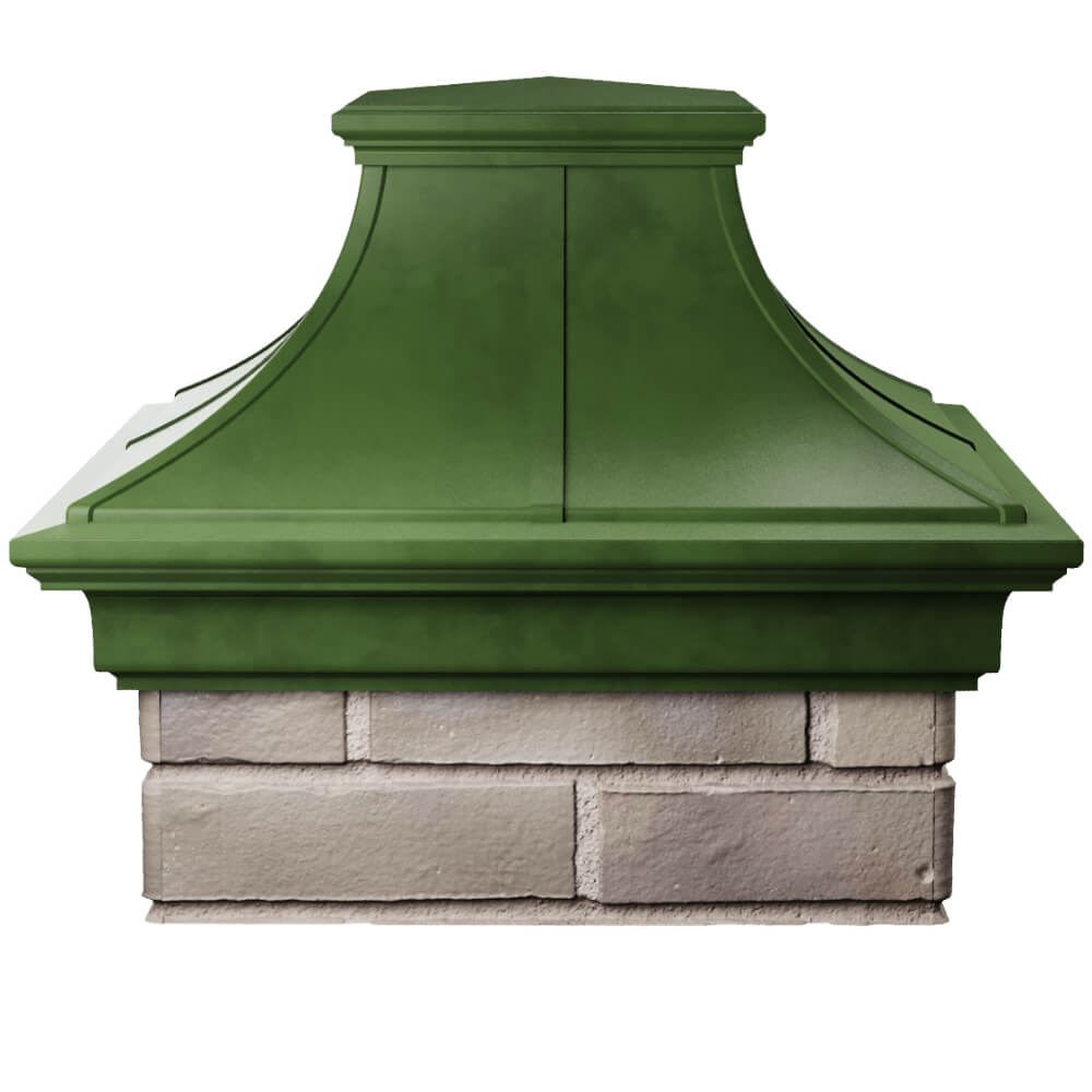 Колпак Zking Монблан Премиум Зеленый на столб 1.5х1.5 кирпича (385х385мм) Добрянка фото