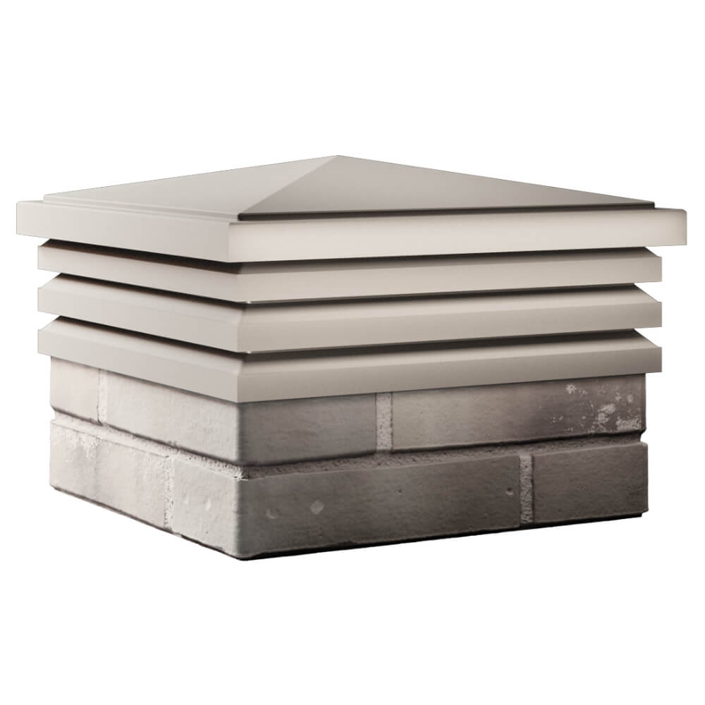 Колпак Zking Бона ХайТек Бежевый на столб 1.5х1.5 кирпича (385х385мм) в Добрянке фото