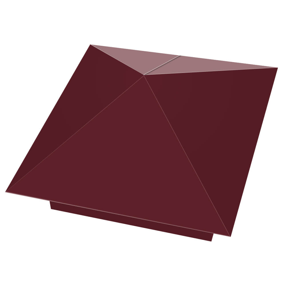 Колпак металлический 390х390мм RAL3005 Красное Вино заборный Добрянка фото