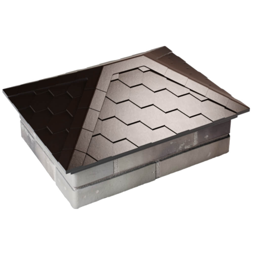 Колпак Zking Эверест Коричневый на столб 2х1.5 кирпича (520х390мм) Добрянка фото