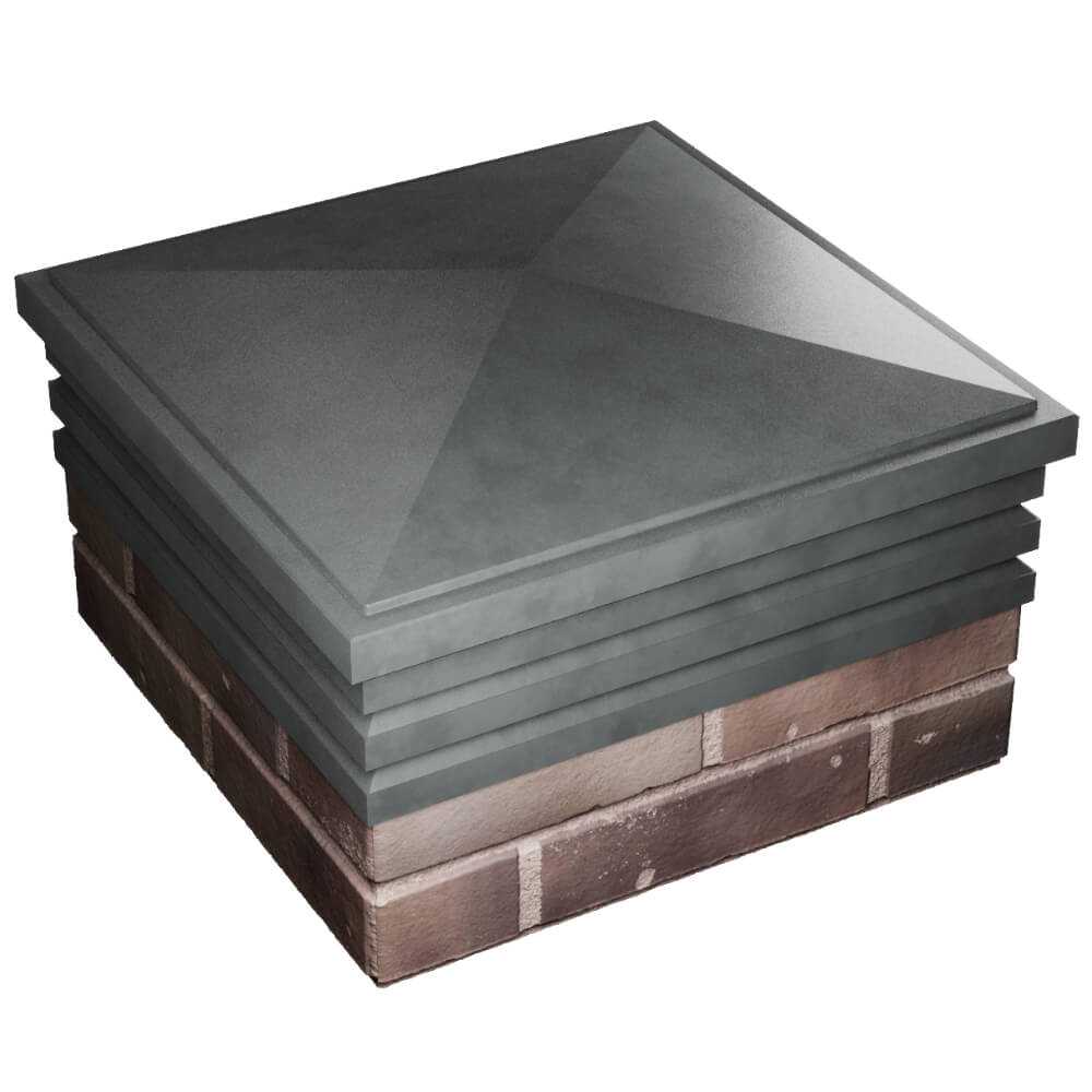 Колпак Zking Бона ХайТек Серый на столб 2х2 кирпича (513х513мм) в Добрянке фото