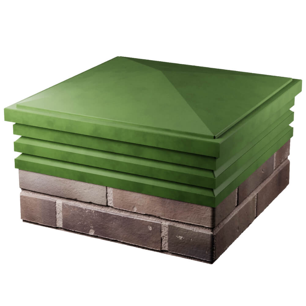 Колпак Zking Бона ХайТек Зеленый на столб 2х2 кирпича (513х513мм) в Добрянке фото