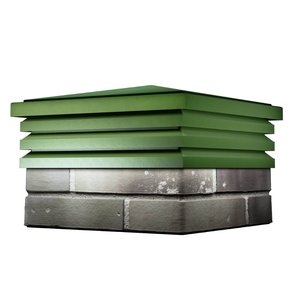 Колпак Zking Бона ХайТек Зеленый на столб 1.5х1.5 кирпича (385х385мм) в Добрянке фото