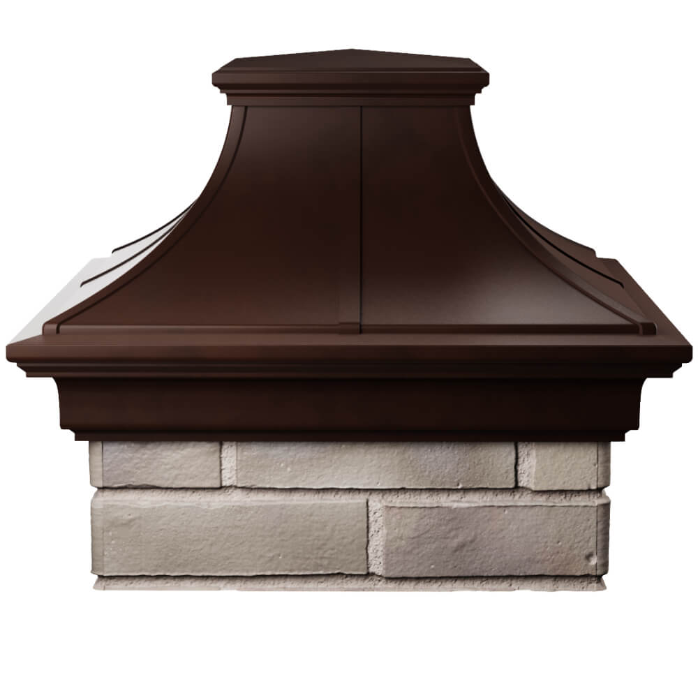 Колпак Zking Монблан Премиум Коричневый на столб 1.5х1.5 кирпича (385х385мм) Добрянка фото