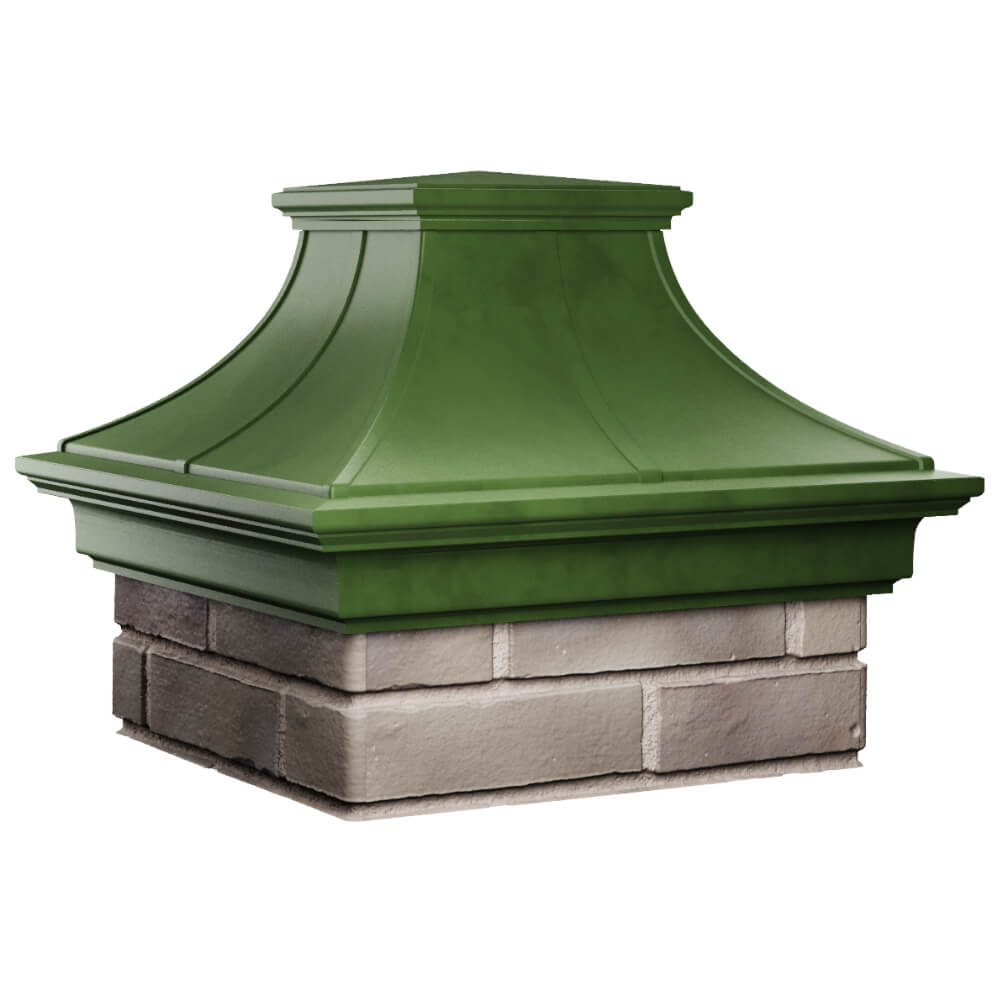 Колпак Zking Монблан Премиум Зеленый на столб 1.5х1.5 кирпича (385х385мм) в Добрянке фото