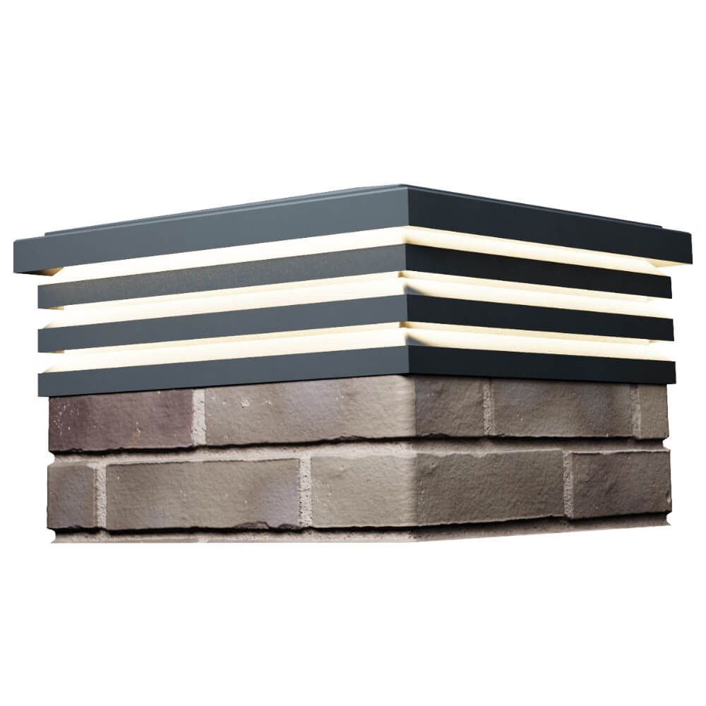 Колпак Zking Бона ХайТек Серый на столб 1.5х1.5 кирпича (385х385мм) с подсветкой в Добрянке фото