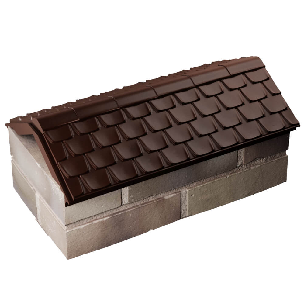 Парапет Zking Эльбрус Коричневый с посадкой на 1 кирпич (255мм) в Добрянке фото