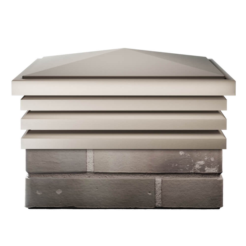 Колпак Zking Бона ХайТек Бежевый на столб 1.5х1.5 кирпича (385х385мм) Добрянка фото