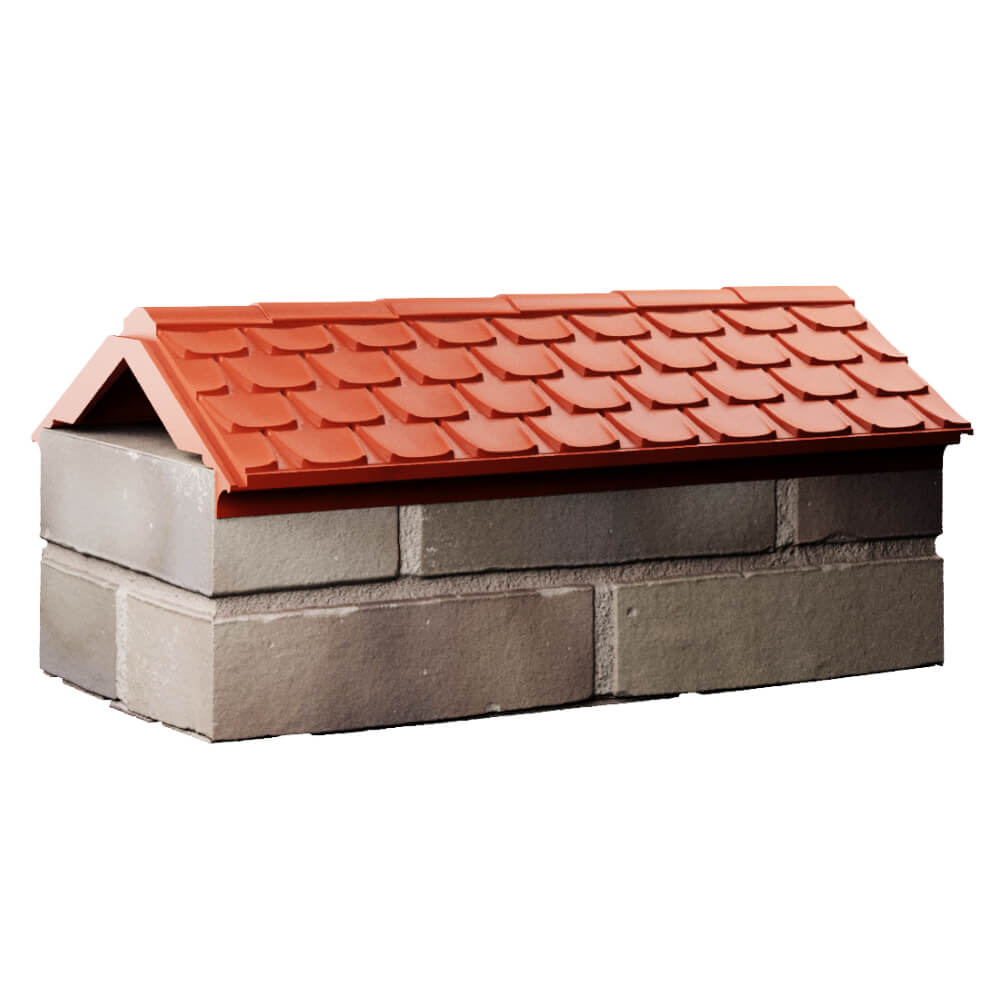 Парапет Zking Эльбрус Красный с посадкой на 1 кирпич (255мм) Добрянка фото