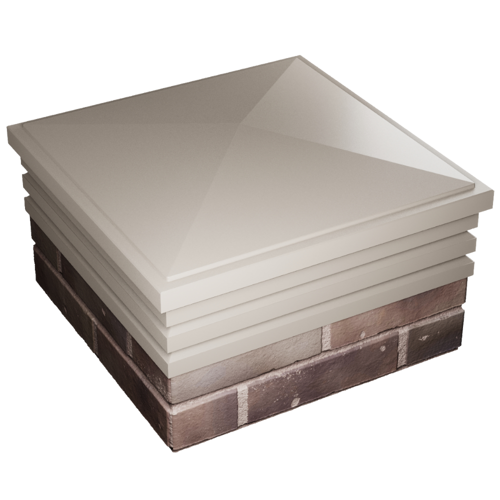 Колпак Zking Бона ХайТек Бежевый на столб 2х2 кирпича (513х513мм) в Добрянке фото