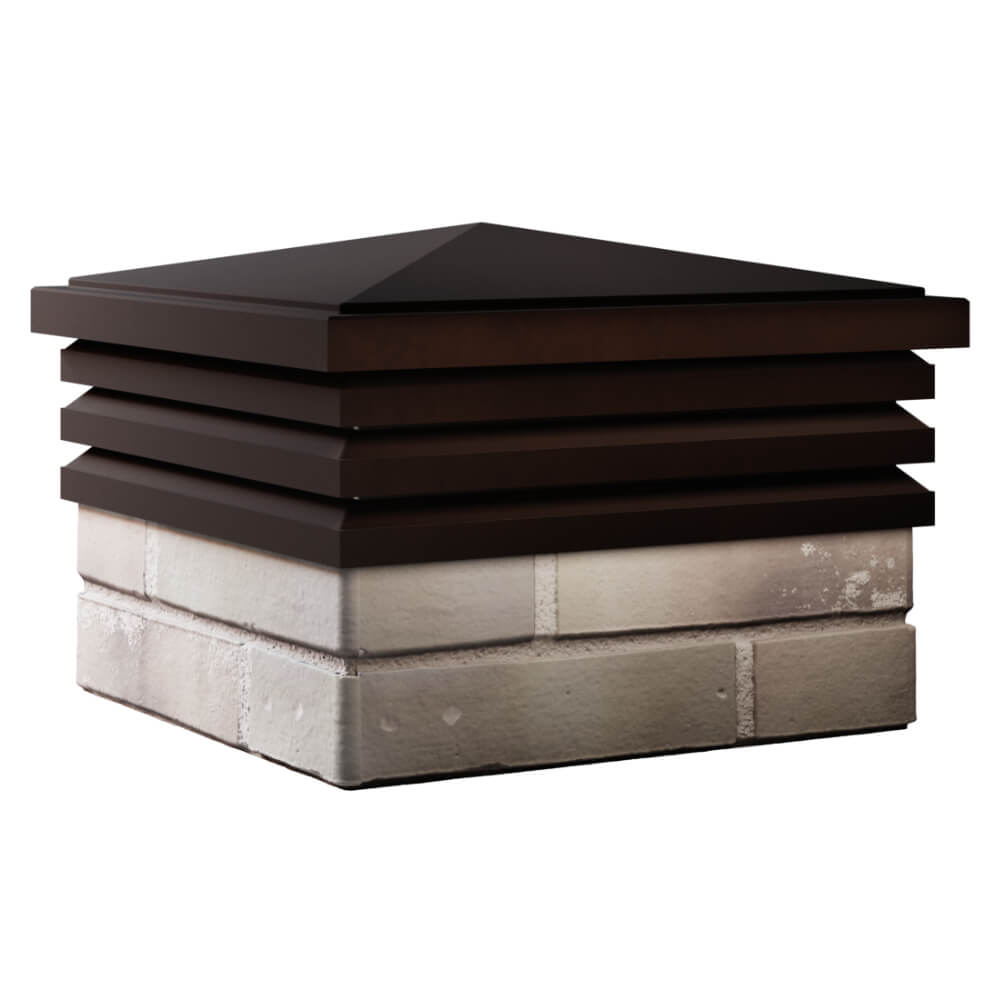 Колпак Zking Бона ХайТек Коричневый на столб 1.5х1.5 кирпича (385х385мм) в Добрянке фото