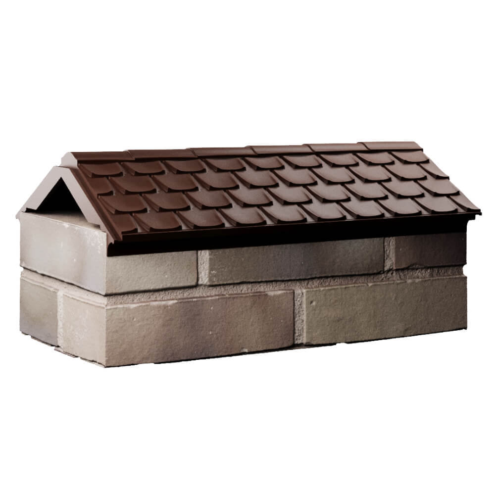 Парапет Zking Эльбрус Коричневый с посадкой на 1 кирпич (255мм) Добрянка фото
