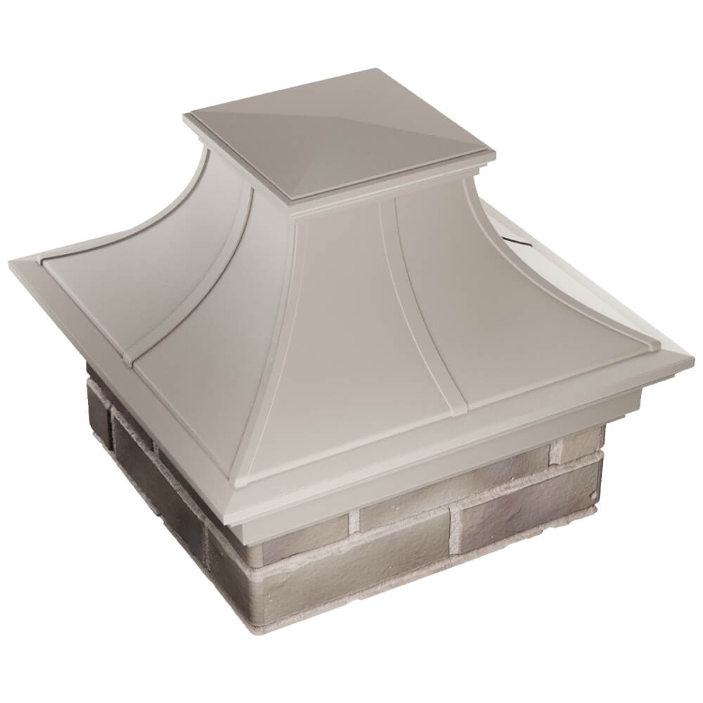 Колпак Zking Монблан Премиум Бежевый на столб 1.5х1.5 кирпича (385х385мм) в Добрянке фото