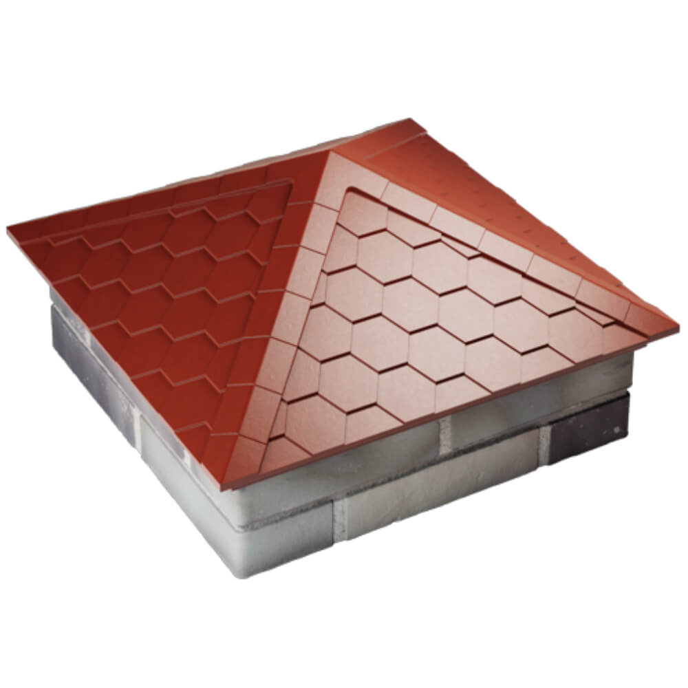 Колпак Zking Эверест Красный на столб 2х2 кирпича (535х535мм) Добрянка фото
