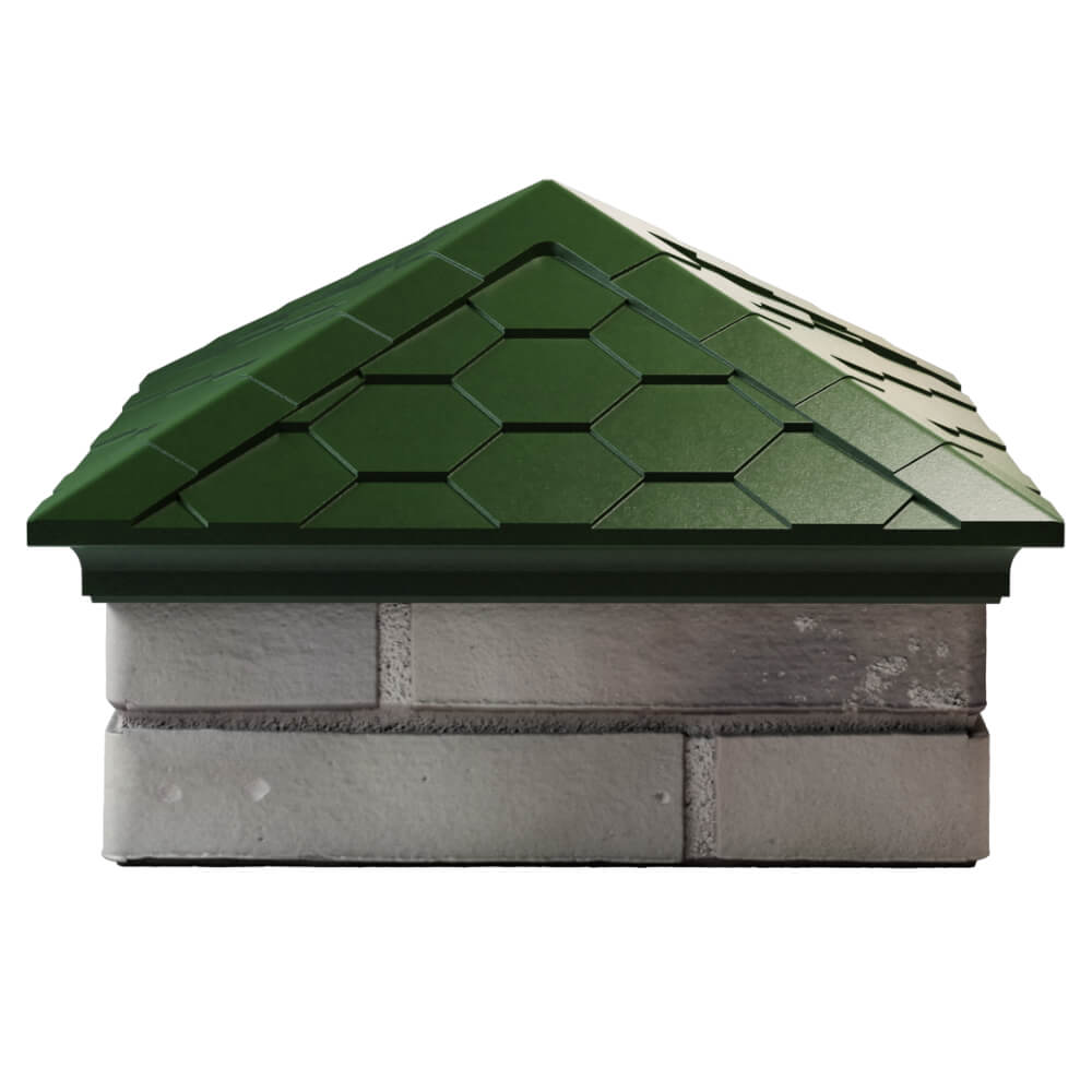 Колпак Zking Эверест Зеленый на столб 1.5х1.5 кирпича (390х390мм) Добрянка фото